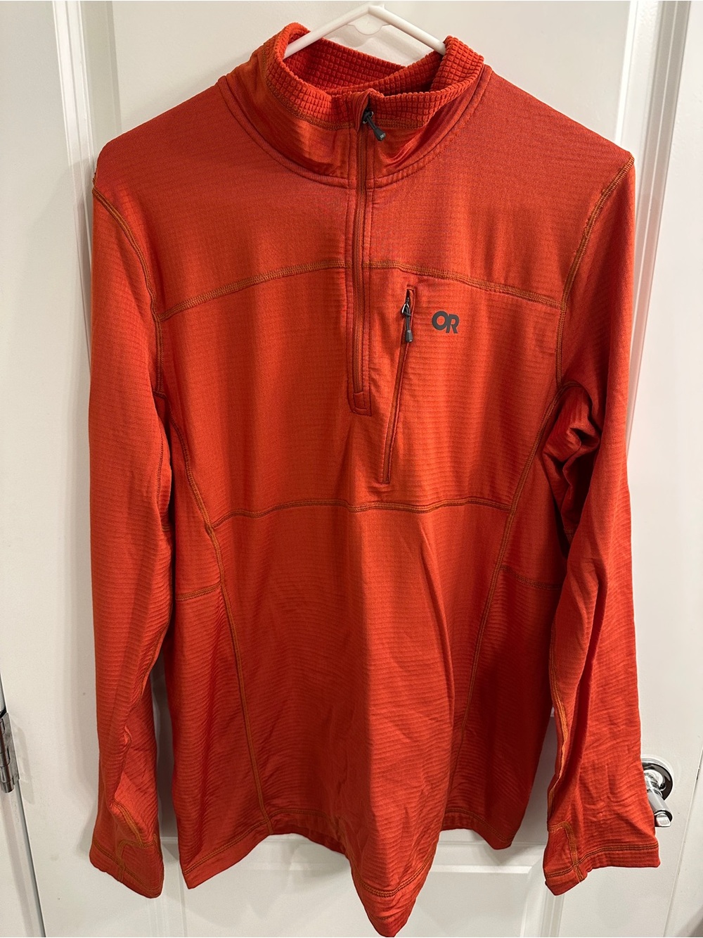 Outdoor Research Men's Vigor Orange/red Quarter-Zip Pullover - large